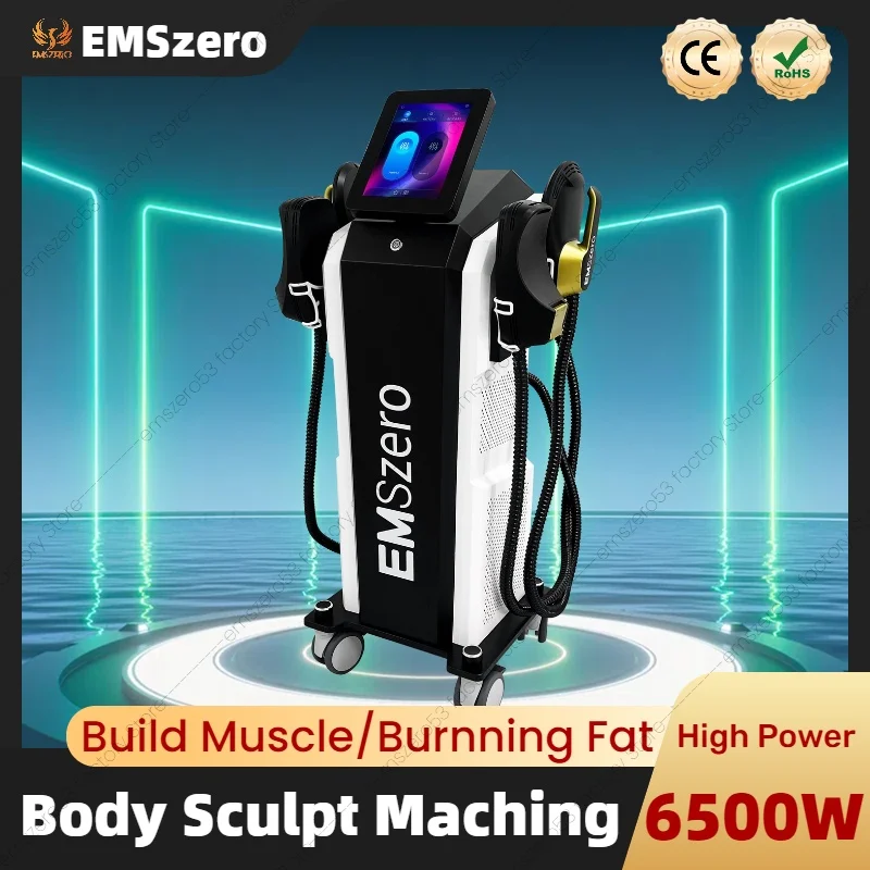 EMS Sculpt Machine Neo Black Gold EMSzero RF 6500W Fat Body Sculpting Slimming Muscle Stimulation Electromagnetic Technology