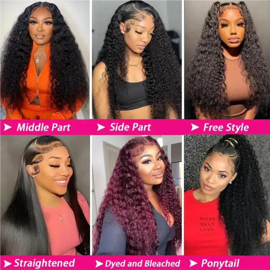 Deep Wave Frontal Wig 4x4 Hd Lace Curly Lace Front Human Hair Wig For Women Glueless Wig Human Hair Ready To Wear Brazilian Wig