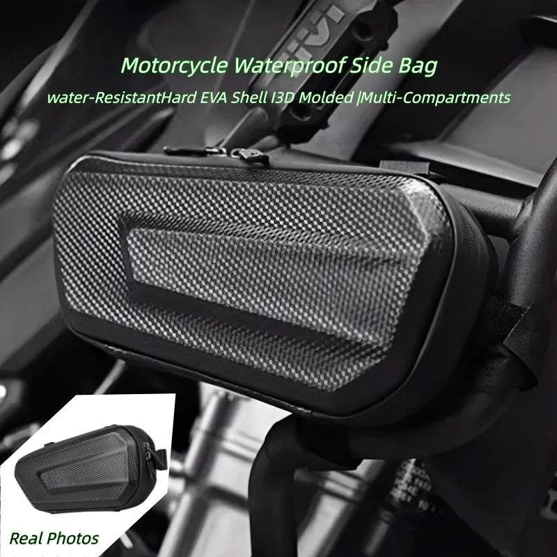 Large Capacity Motorcycle Side Bag - Universal No Logo Saddlebag, Waterproof Multifunctional Storage Pouch