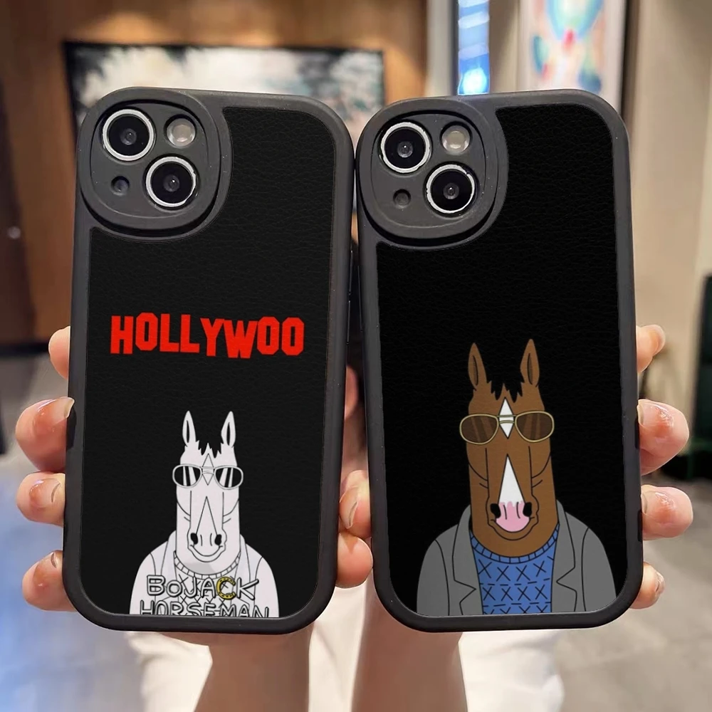 Cartoon B-boJack Horsemans Phone Case For Iphone 16 Pro Max 14 Pro 15 Plus 11 13 12 Mini X Xr Xs 7 8 SeLambskin Cover