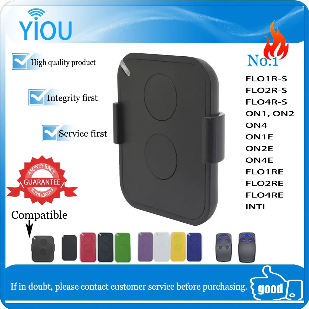 

NICE Era Flor (FL02RE) Garage Door Remote Control Compatible for 433Mhz Rolling Code NICE ON2 ON4 ON2E ON4E FLO2R-S FLO4R-S