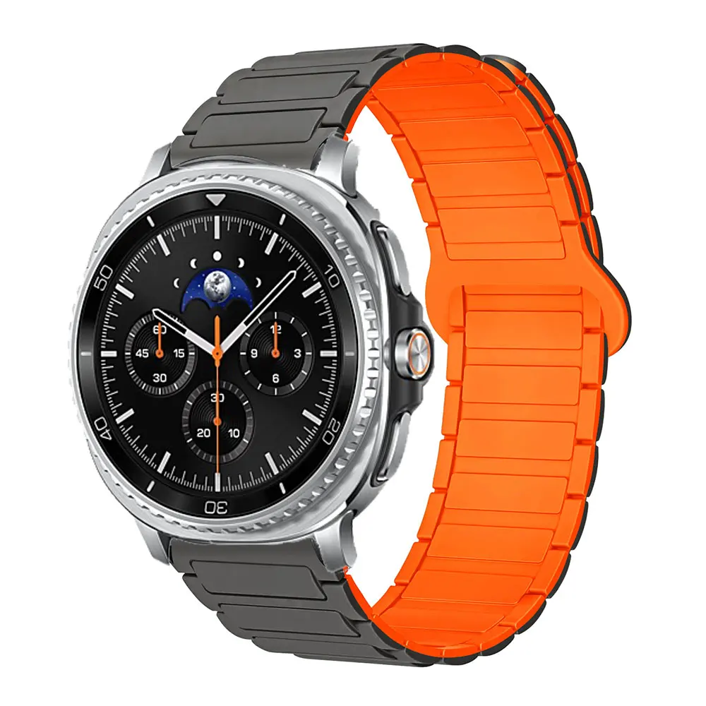 갤럭시 워치 8 40 44mm 8 클래식 46mm 마그네틱 코레아용 스포츠 팔찌, 삼성 워치 울트라 2 2025 47mm 실리콘 시계줄