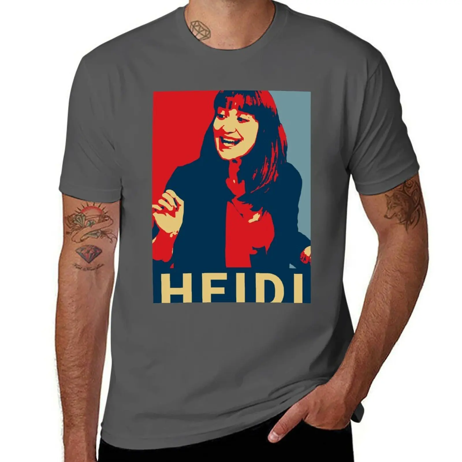 

portrait Heidi Reichinnek fanart T-Shirt Fashion Casual Short Sleeve Top