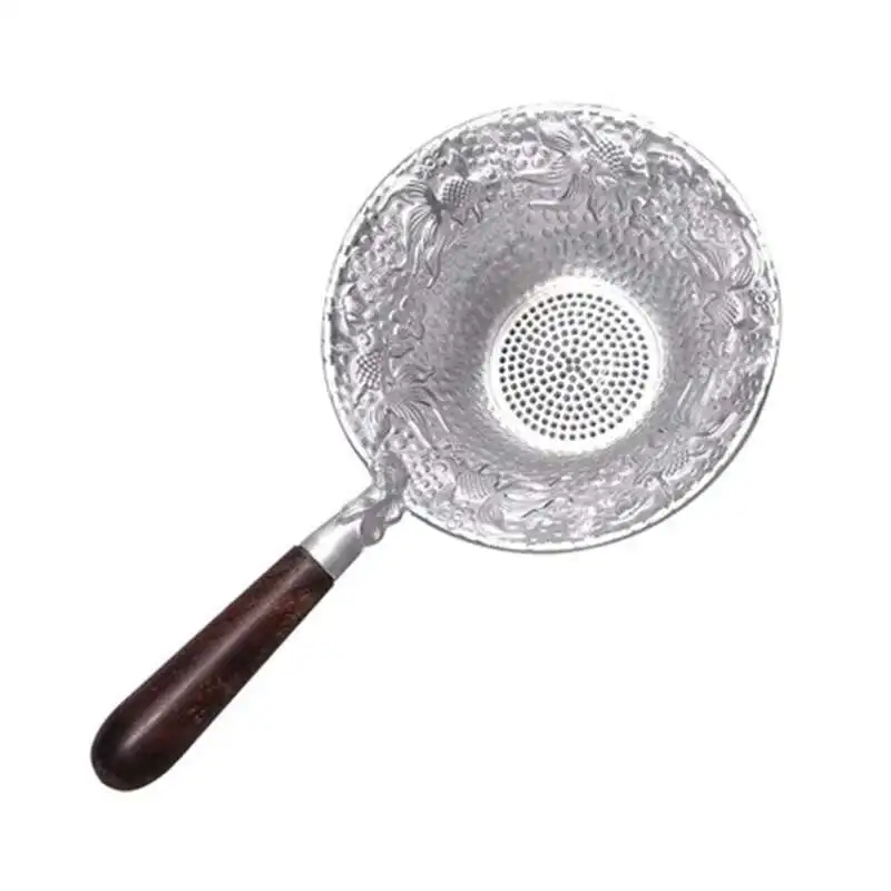 القصدير النقي استنزاف الشاي المطرقة اليدوية تنقش المضادة للأكسدة الشاي تصفية الكونغ فو طقم شاي اكسسوارات الشاي استنزاف مصافي الشاي