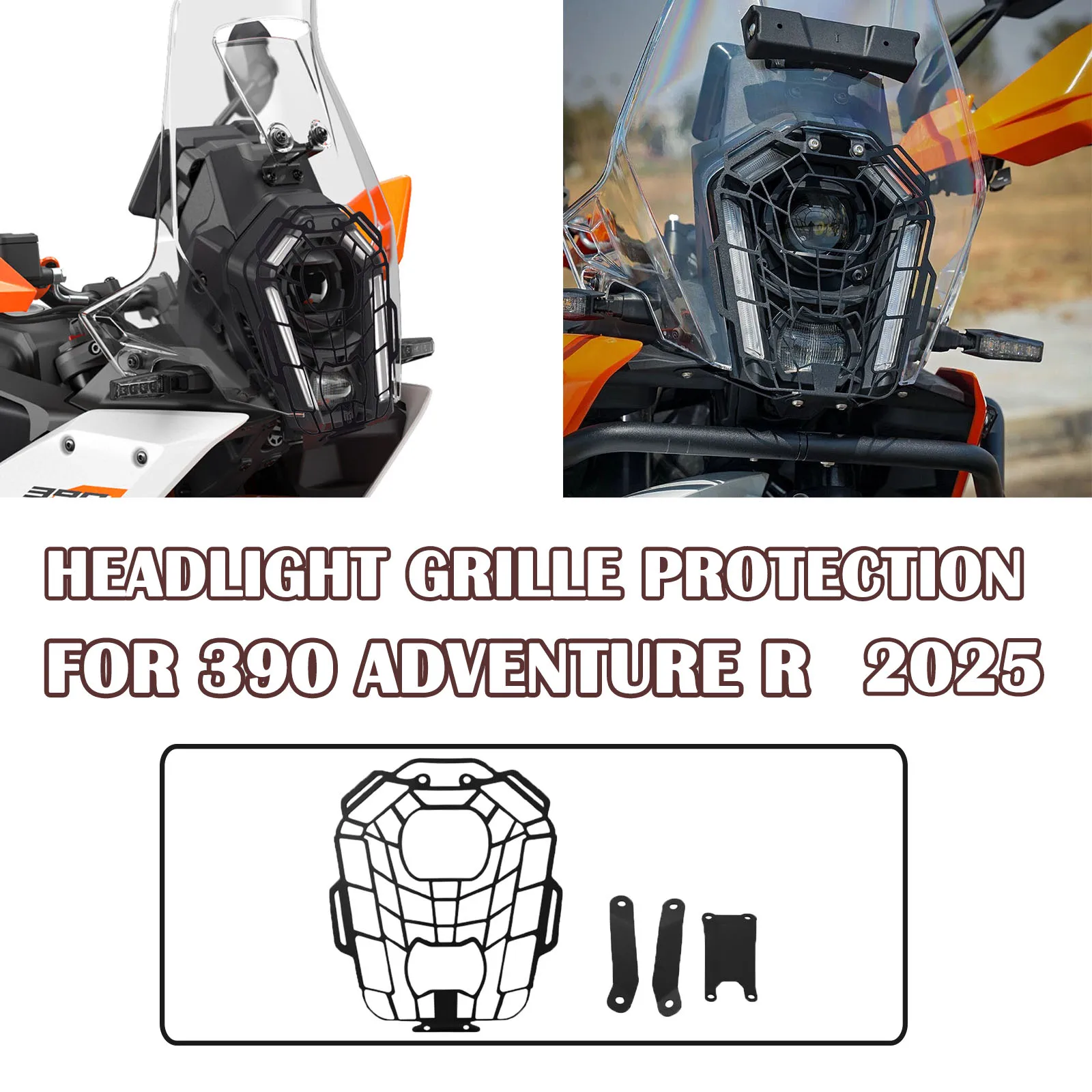 

New Motorcycle Accessories Headlight cover Headlight Protector Guard Grill Cover For KTM 390 ADVENTURE R 390 ADV R 2025