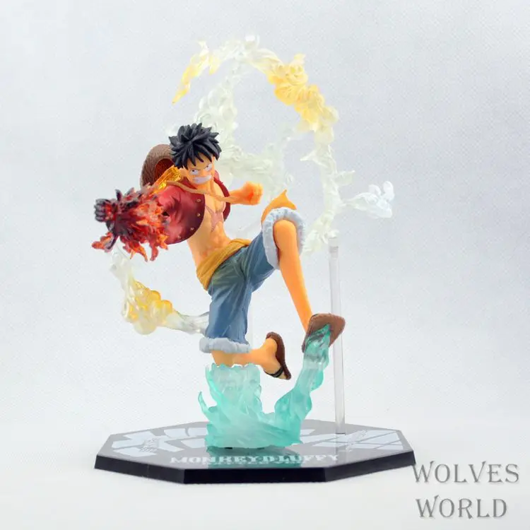 18cm One Piece - 'Hiken' Luffy (Battle Version) Fire Fist Anime Figure Model Statue Collection Desktop Decoration Ornament Toys