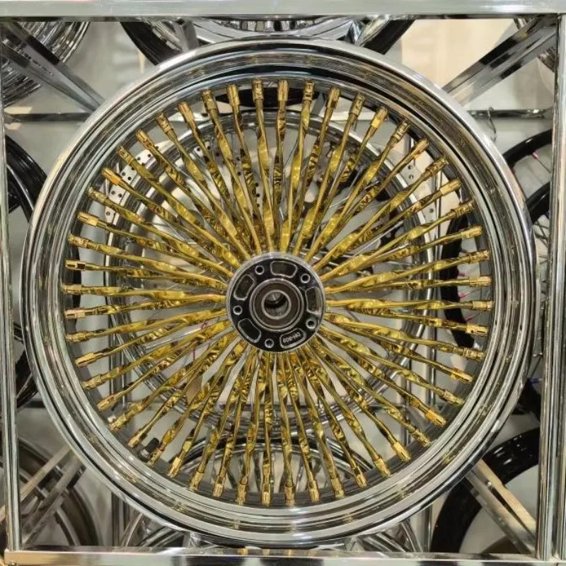 

Robust Twisted Spoke Motorcycle Front & Rear Wheel Rims - Chrome Cali for '12-Later Heritage Slim Deluxe