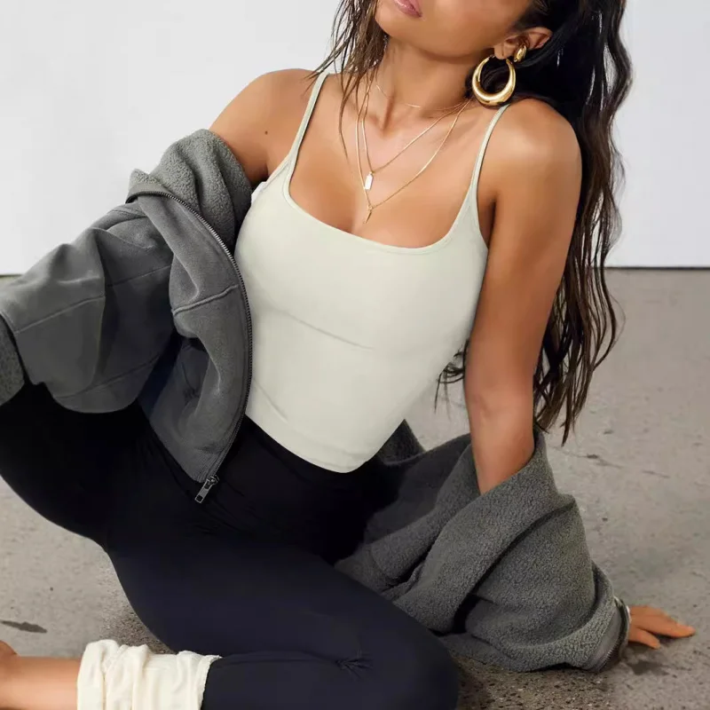 

Milk Silk Spicy Girl Camisole Base Layer European and American Style Slim Fit Short Tank Top Women's Clothing