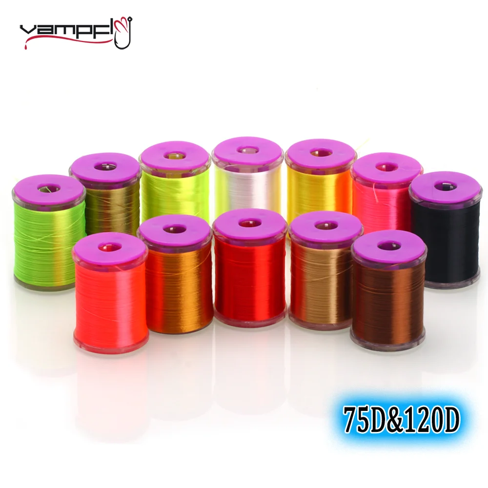 Vampfly 75D/120D Fly Tying Threads High Tensile Waxed Nylon Thread Floss Fly Tying Material For Nymph Dry Wet Fly Trout Fishing