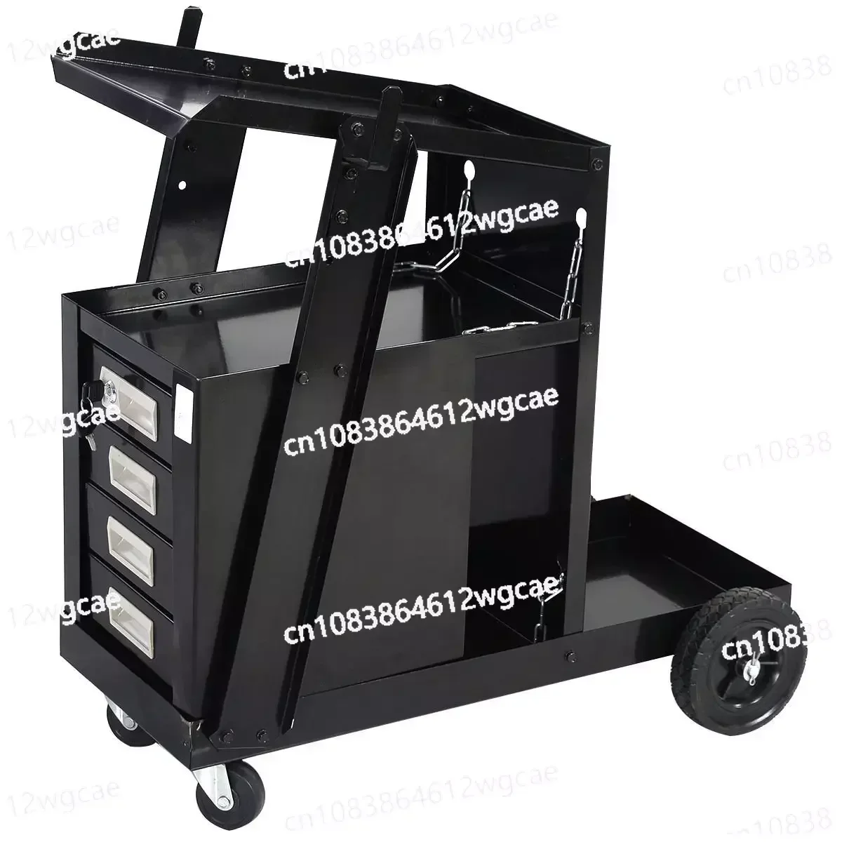 Black Iron 3 The Drawer Welder Rolling Welding with Wheels and Tank Storage for Welder and Plasma Cutter