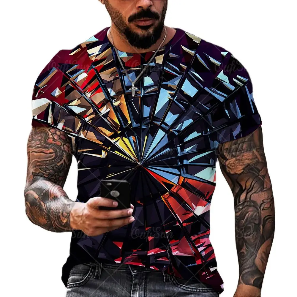 

Fashion Three-Dimensional Vortex 3D Print Men's T Shirt Summer O-Neck Casual Short Sleeve Unisex Oversized T-Shirt Tops Tee 6XL