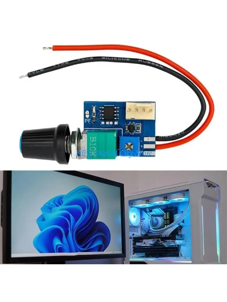 

U75B 4Pin PWM Fan Speed Adjuster 12V Single Channel Switches Control ABS Construction