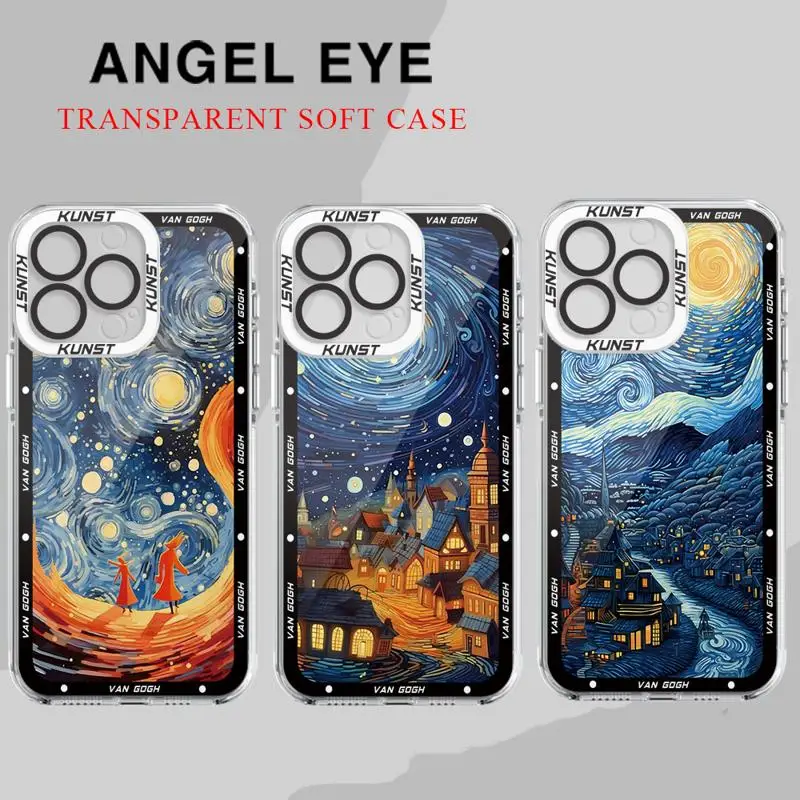 Art Van Gogh Starry Sky Case for Motolora Moto G52 G72 Edge 40 5G G73 G22 G32 G71 Transparent Soft Capa Cover