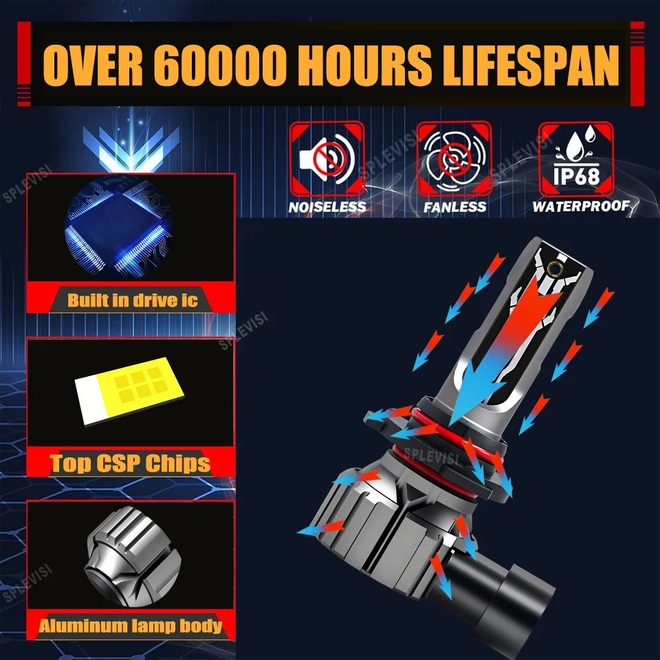 3年間保証 長寿命 静音設計 高ルーメン 9005 ヘッドライト LED ハイビーム レクサス IS250 2010 2011 2012 2013 2015用