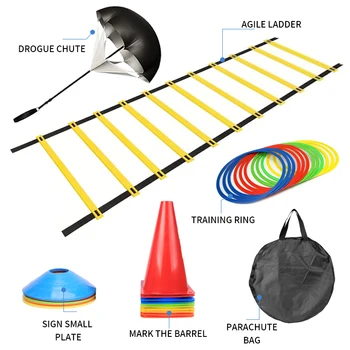 1 Set Of Soccer Speed Quickness Agility Training Set Agility Ladder, (19.6 ft Long With 12 Rungs)