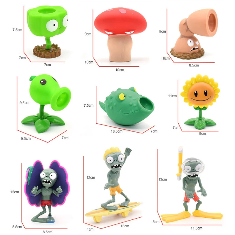 Figuras de Anime de silicona suave para niños, Set completo de eyección de plantas genuinas grandes Vs. Zombie Toys 2, regalos de cumpleaños