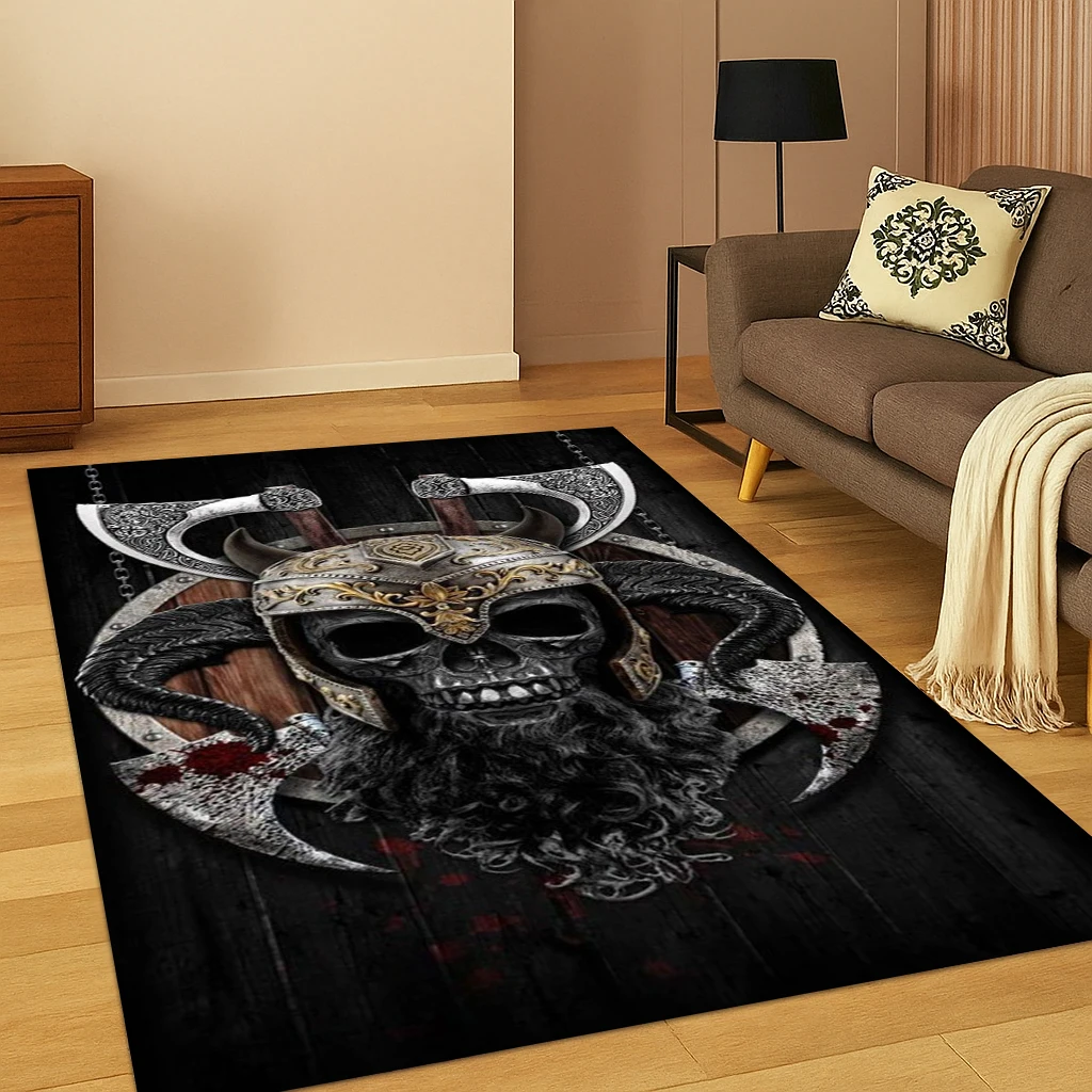 Odin Viking Symbol Valknut Nordic Valhalla Carpet Rug for Living Room Bedroom Home Sofa Decoration,Area Rug Non-slip Floor Mat