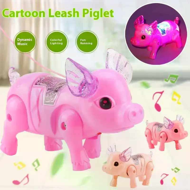 Giocattolo di maiale di peluche da passeggio elettrico con suono realistico di Oink e movimento oscillante, regalo di peluche interattivo per bambini