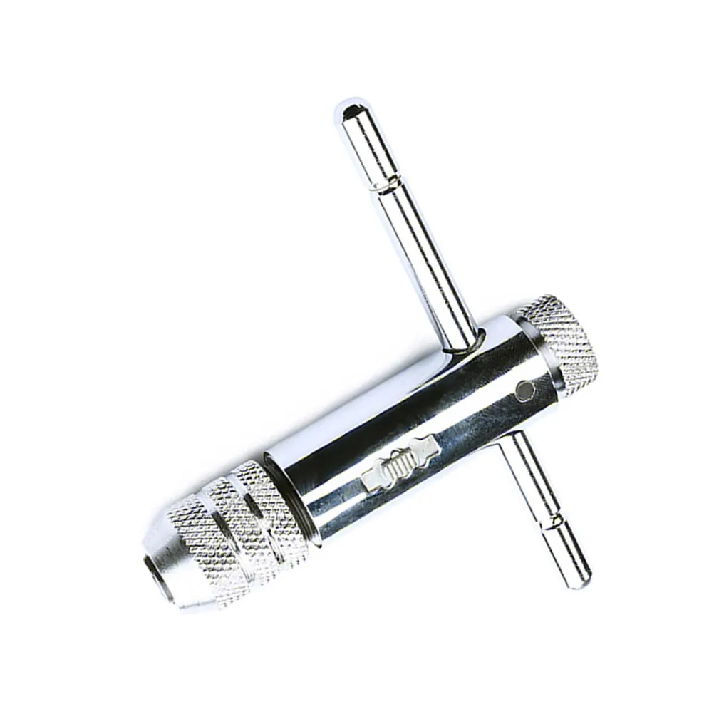 

Ratcheting T-Handle Tap Wrench Adjustable Solid Jaw Thread Metric M8 Tap Holder Efficient Repair Metal Aluminum Processing
