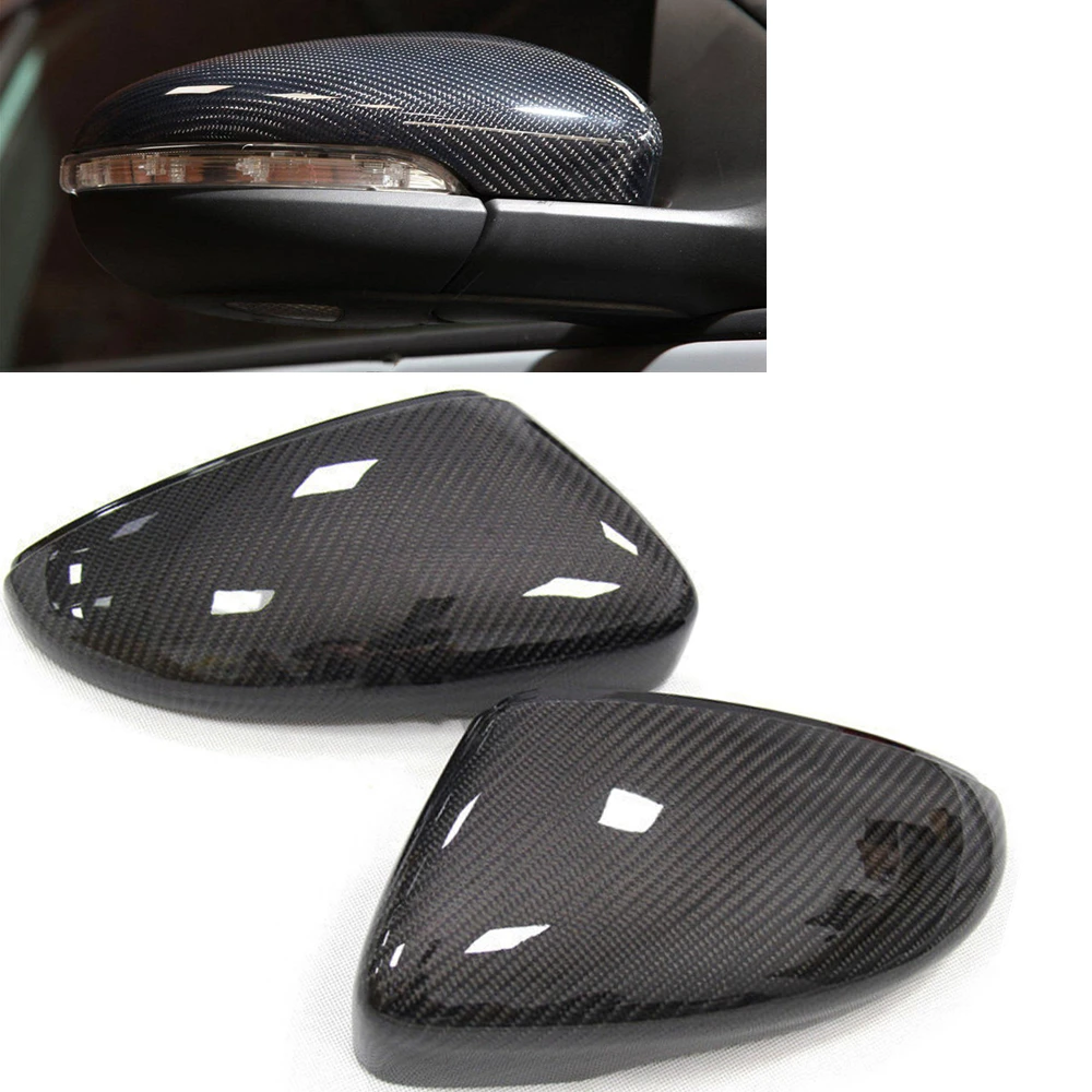 

For Volkswagen VW Scirocco EOS Passat CC 2010-2016 Beetles Jetta Bora Replacement Clip On Carbon Fiber Rearview Mirror Cover Cap