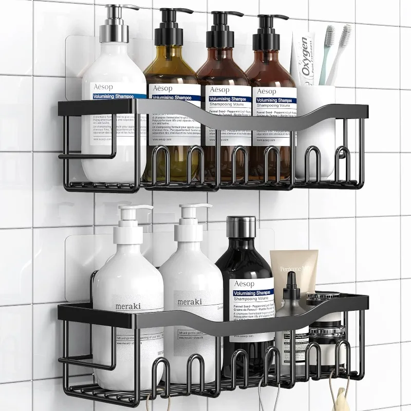 

Shower Caddy 2 Pack,Adhesive Shower Organizer for Bathroom Storage&Home Decor&Kitchen organizers and storage,No Drilling