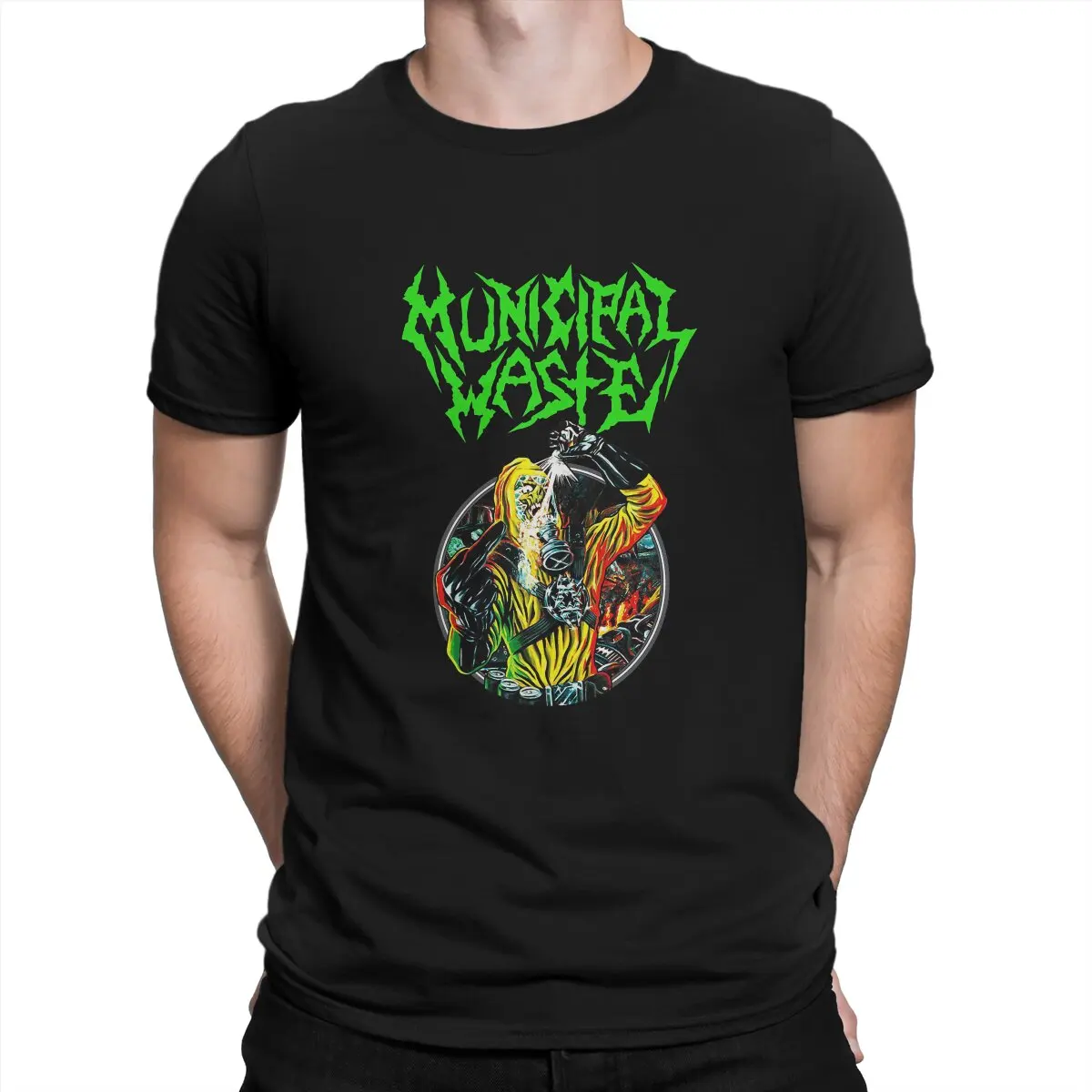 Grovene Art T-Shirts for Men Municipal Waste Casual Tees O Neck Short Sleeve T Shirts Unique Tops