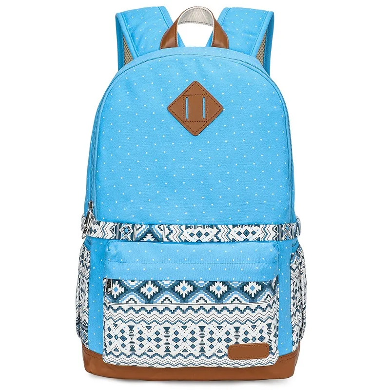 Canvas waterproof camera bag backpack for middle school students, casual and durable printed design photography bag