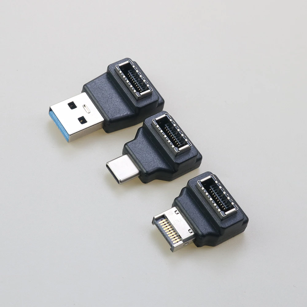 USB 3.1 Front Panel Header Female Type-E to Male Extension Adapter angle Type-E to Type-A Type-C USB C Motherboard Data Adapter