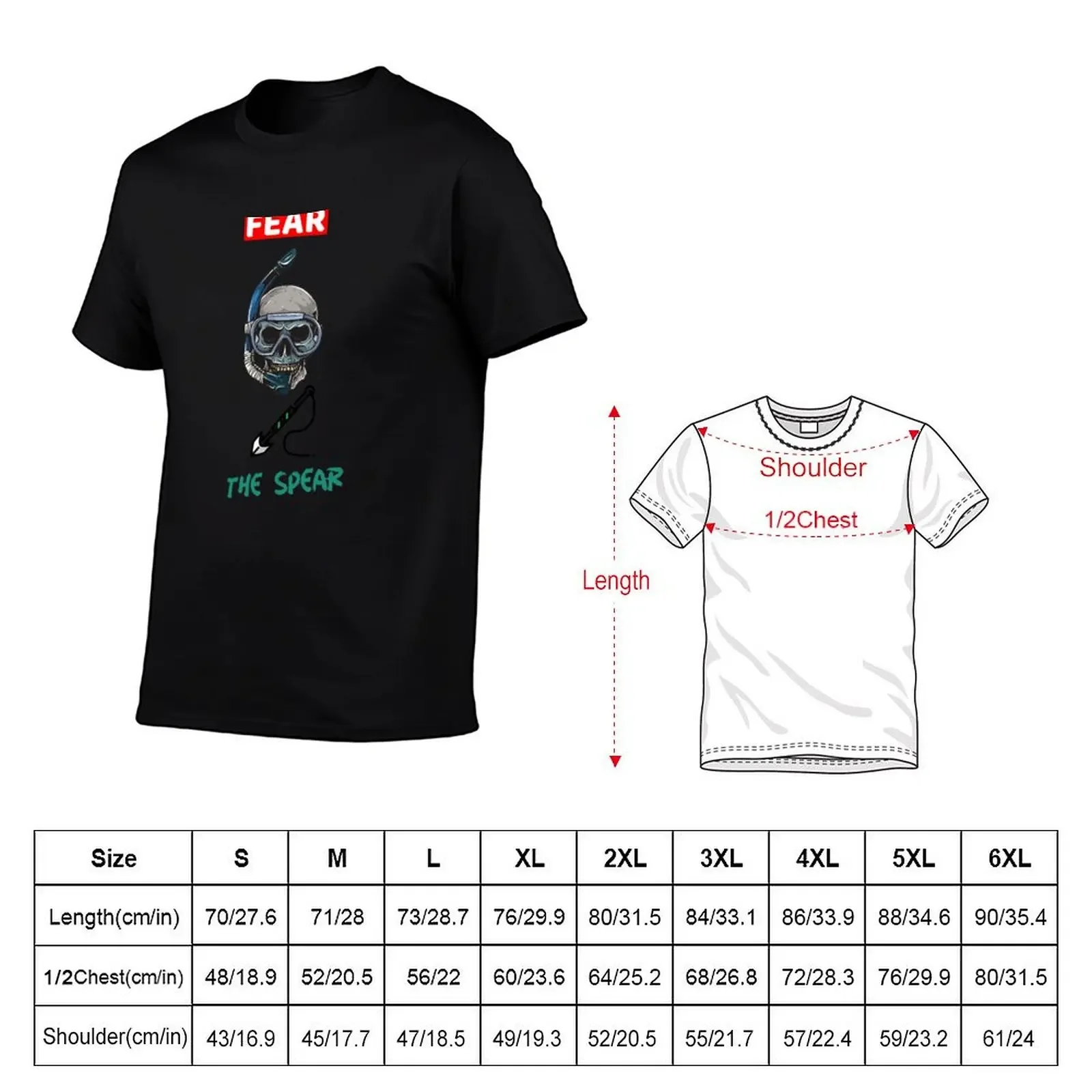 Funny spear fisherman skull - Fear the Spear! T-Shirt anime t shirts baggy shirts sublime oversized t shirt men