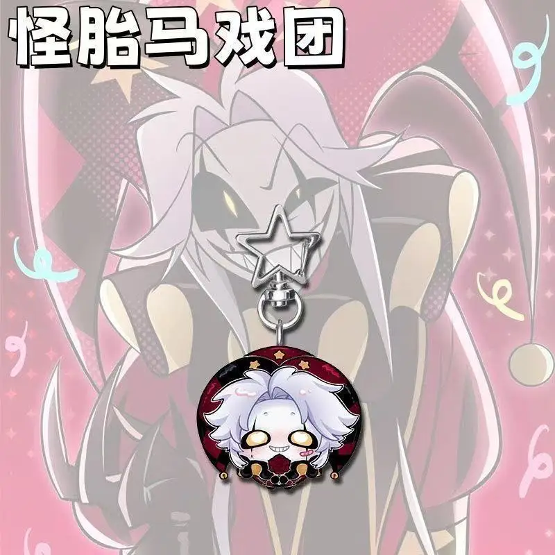 New Anime The Freak Circus Pierrot Cosplay Keychain Acrylic Pendant Keyring Key Chain Bag Accessory Ornament Props