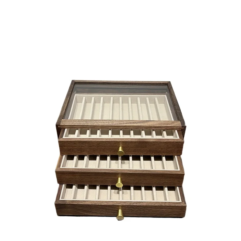 For Black Walnut Solid Wood Pen Storage Box, Signature Pen Famous Pen Display Tool