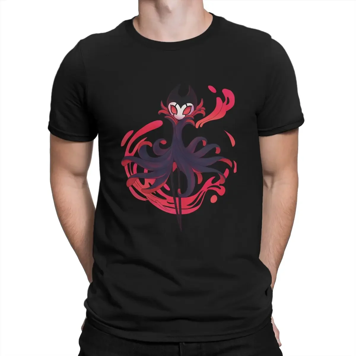 Funny Grimm T-Shirt for Men Round Collar Cotton T Shirts Hollow Knight Games Short Sleeve Tees Party Clothing