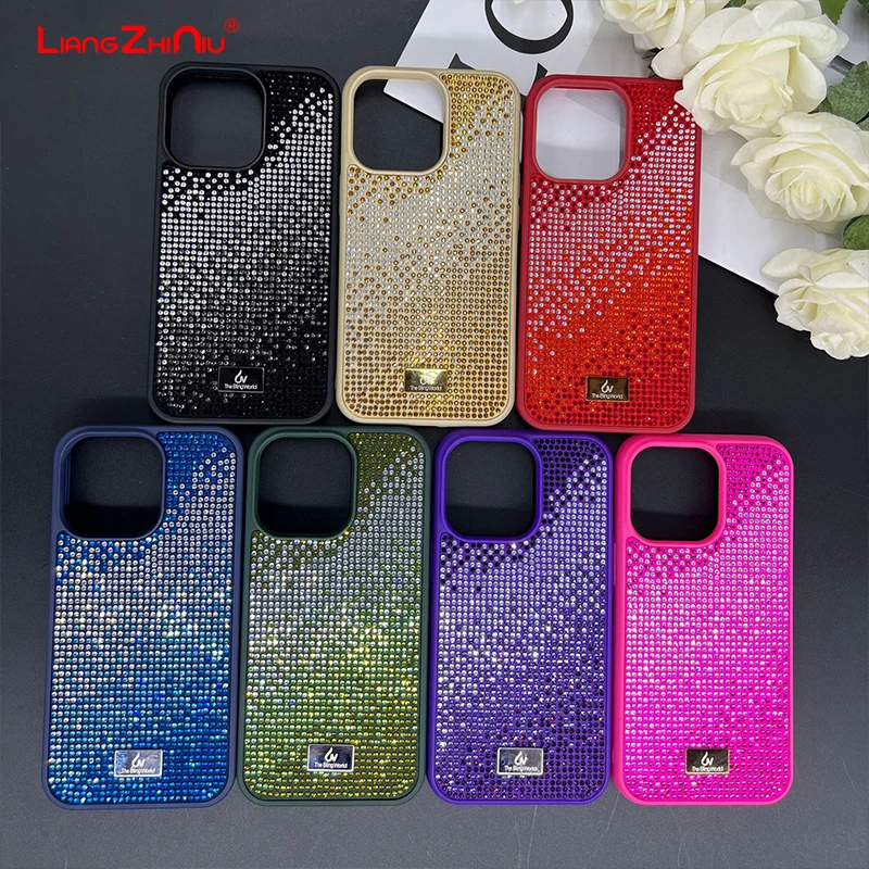 

Luxury High Colorful Diamond Encrusted Phone Case For Apple16pro Iphone 15 Pro Max 14plus 13 12 11 Full Diamond Bling Phone Case