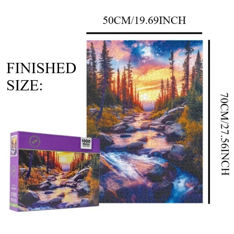 

Карточка-пазл из серого картона толщиной 1,8 мм «Волшебный лес» (27,56×19,69 дюймов), для коллекционеров произведений искусства, любителей пейзажей, декор для гостиной