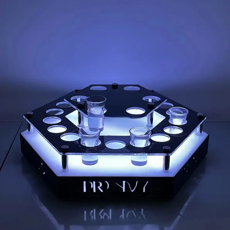 ถาดแก้วช็อตแบบกำหนดเอง ที่วางขวด บริการวีไอพีสำหรับร้านอาหารและบาร์