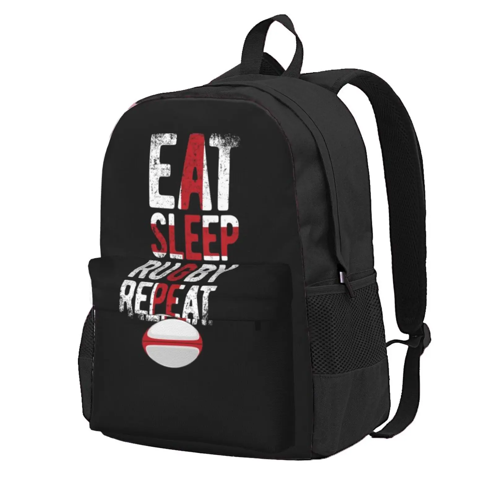 Eat Sleep Rugby Repeat England Rugby Hot Sale Schoolbag Backpack Fashion Bags Eat Sleep Rugby Repeat England Rugby Team Rugby