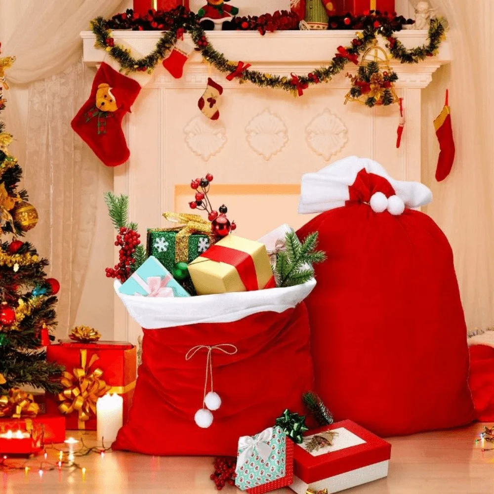 الإبداعية اضافية كبيرة عيد الميلاد حقيبة ضخمة قابلة لإعادة الاستخدام كيس التخزين سعة كبيرة الرباط إغلاق كيس الحلوى عشية عيد الميلاد #3