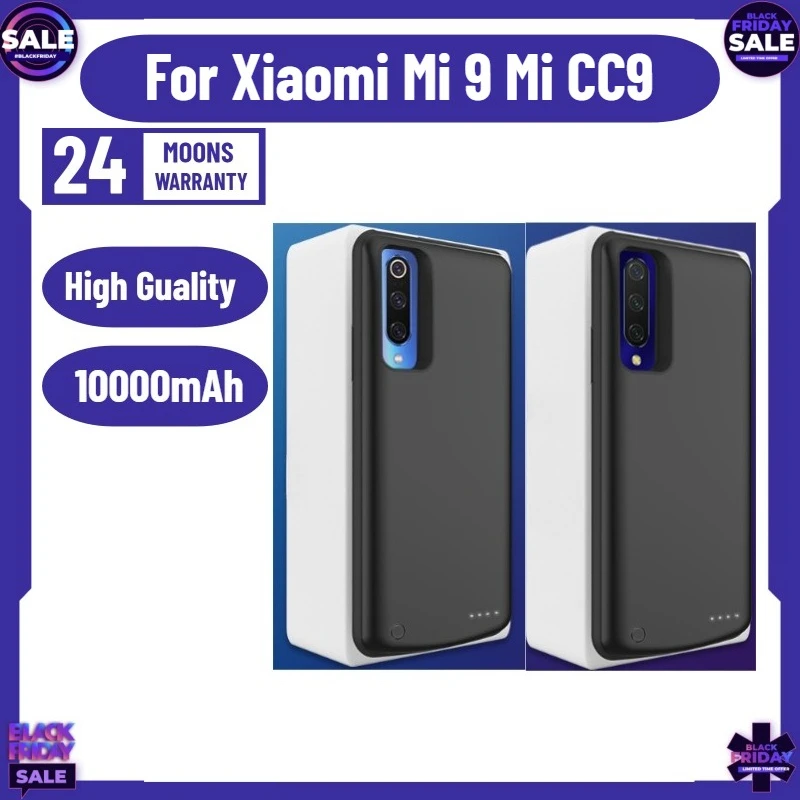 

10000mAh Silicone Shockproof Power Bank Case for Xiaomi Mi 9 Backup Battery Charge Cover for Xiaomi Mi CC9 Battery Case