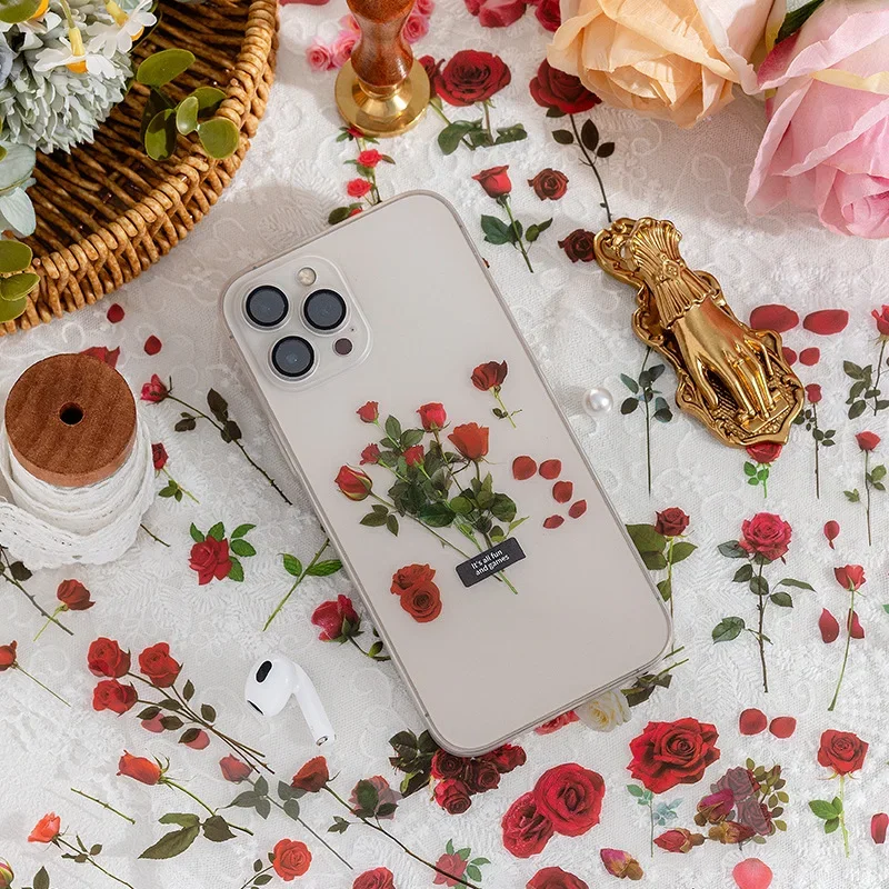6 pieces/pack Vintage Plant flower PET waterproof sticker for DIY scrapbooking Journal Photo album decoration materials Stickers