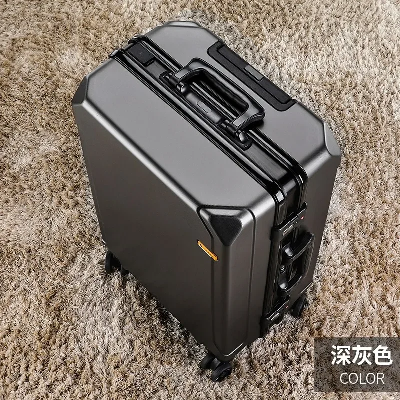 New New Fashion rolling luggage aluminum frame USB charging trolley suitcase 20/24/26/28 inch students password travel luggage