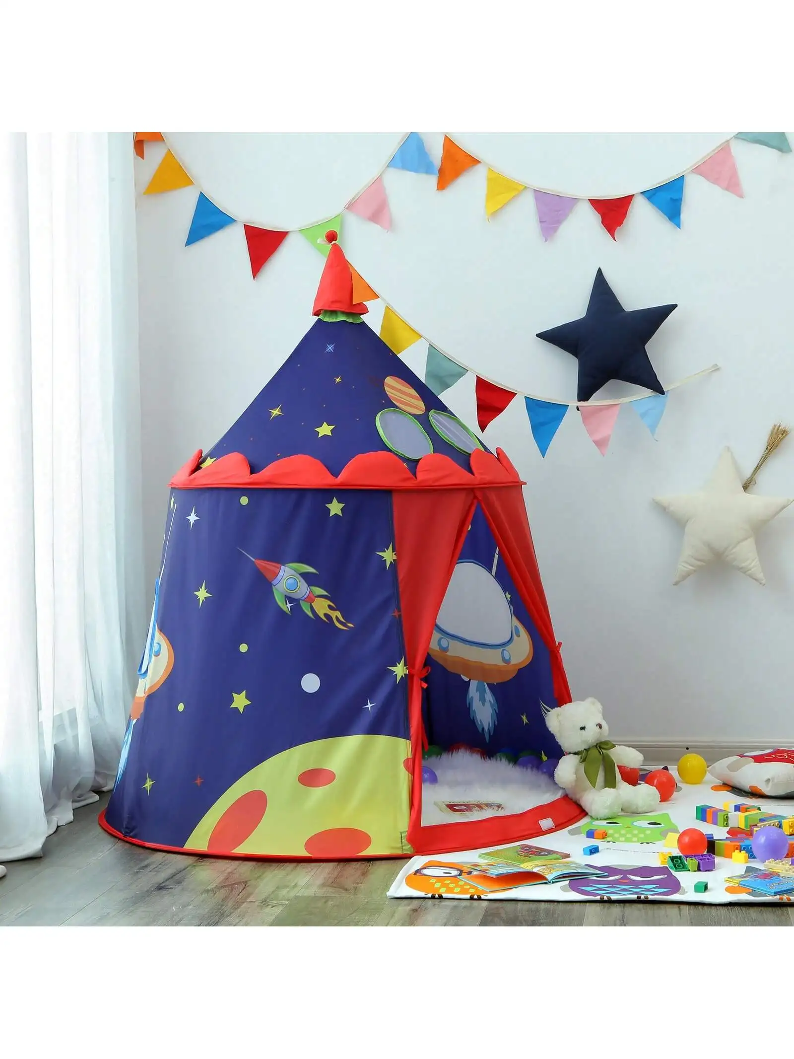 SONGMICS Prince Castle tenda da gioco per ragazzi. Casetta da gioco per interni/esterni, Teepee Pop-Up portatile con borsa per il trasporto.