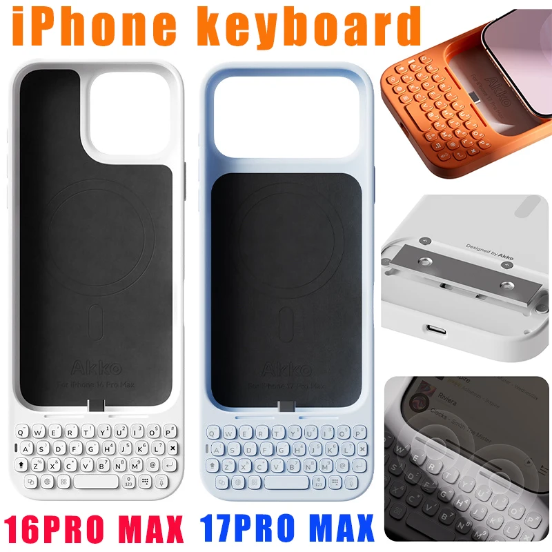 Teclados para iPhone 16/17 Pro MAX, funda para teléfono todo en uno, teclado físico, sensación BlackBerry, succión magnética, teclado inalámbrico