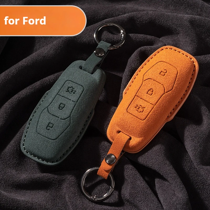 Custodia portachiavi in pelle scamosciata per Ford Escape Fiesta Explorer f 150 Focus 2 3 MK3 ST RS Puma Mondeo Kuga Ecosport Grand accessori