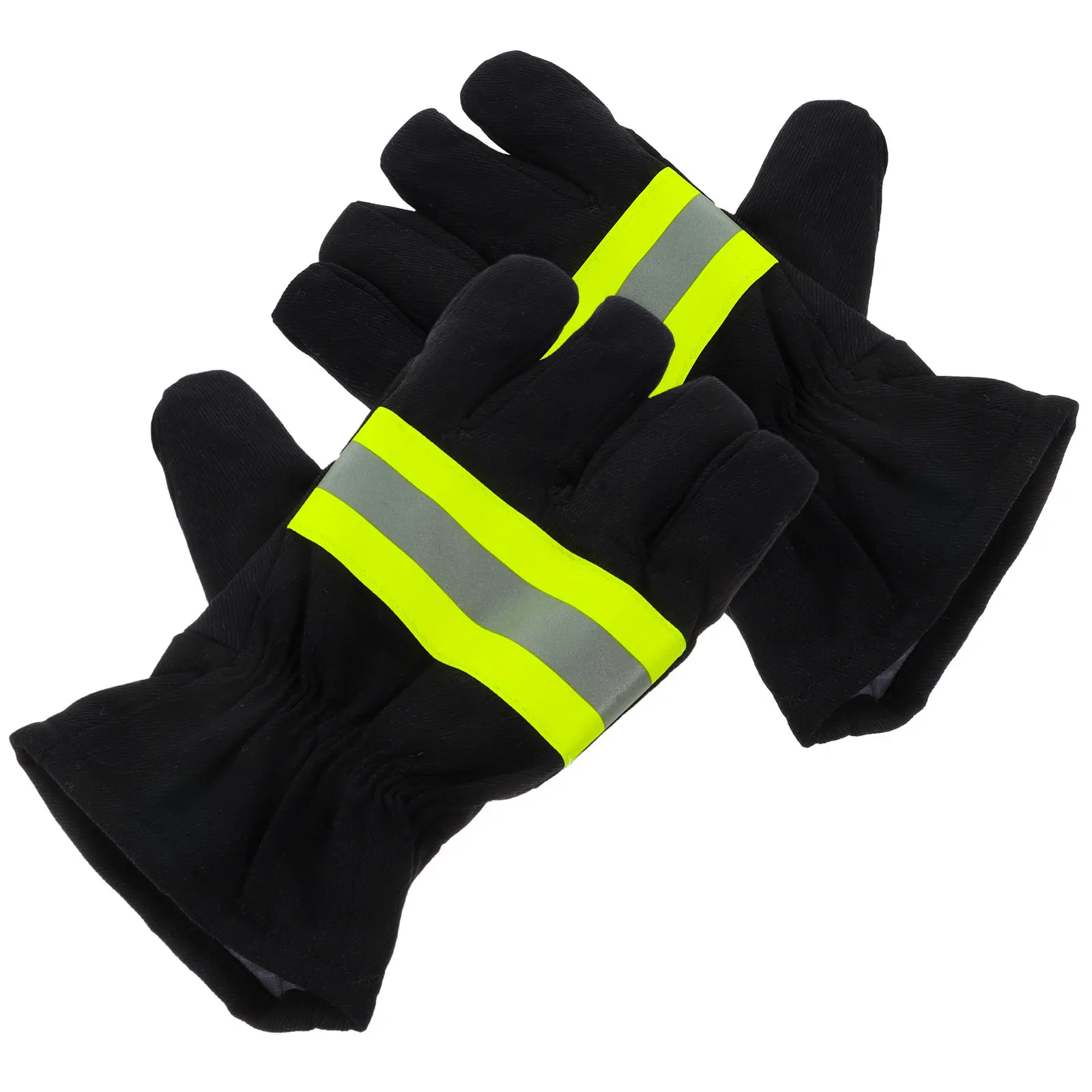 1Pair Flame Resistant Firefighting Gloves High Heat Insulated Thermal Protection Gloves for Firefighters Welding Extrication
