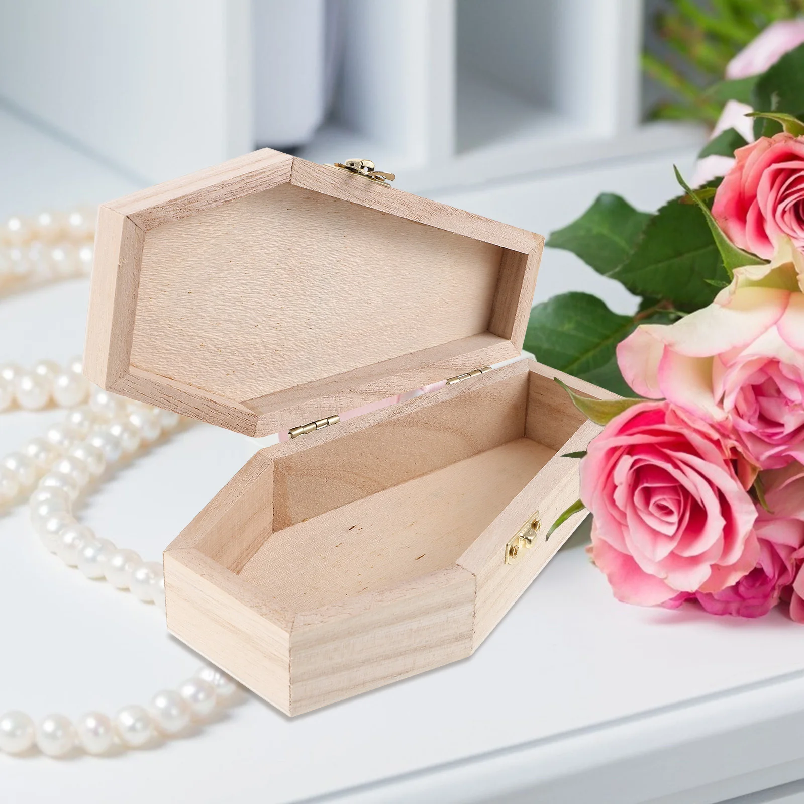 

Gothic Wood Jewelry Box Natural Texture Lightweight Durable Storage For Rings Bracelets Earrings Trinkets Organizer