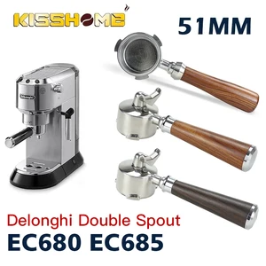 Porte-filtre à café 51 mm Double bec Delonghi EC680 EC685 Accessoires pour machine à espresso Panier filtre de remplacement Barista Outils 10 meilleures ventes d’accessoires Delonghi EC685 - No4