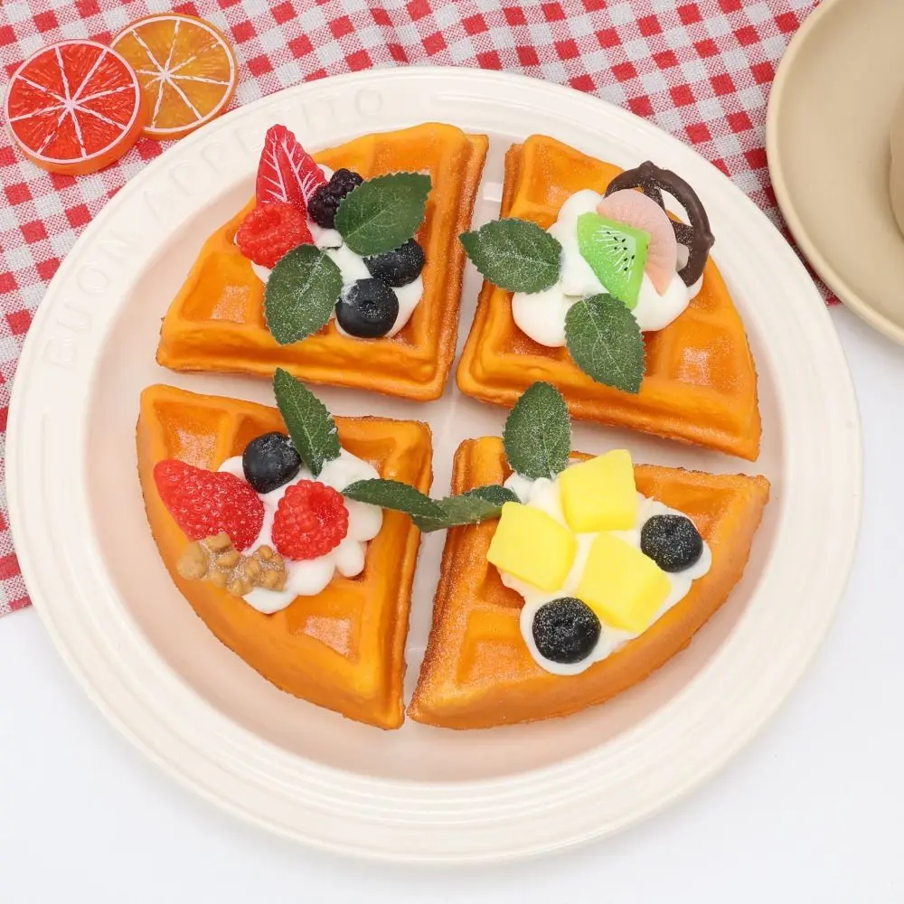 Children Hand Relax Simulation Bread Squeeze Slow Rebound Triangular Waffle Bread Squeeze Soft Pinch Sensory Fidget Adults
