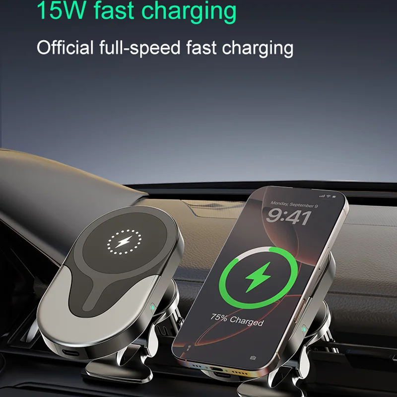 Adattatore wireless 2 in 1 CarPlay wireless + ricarica wireless per iOS CarPlay / Android Auto Supporta Wi-Fi 4+Bluetooth 4.2