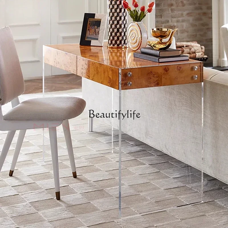 54-Acrylic desk tree bark desktop plexiglass metal