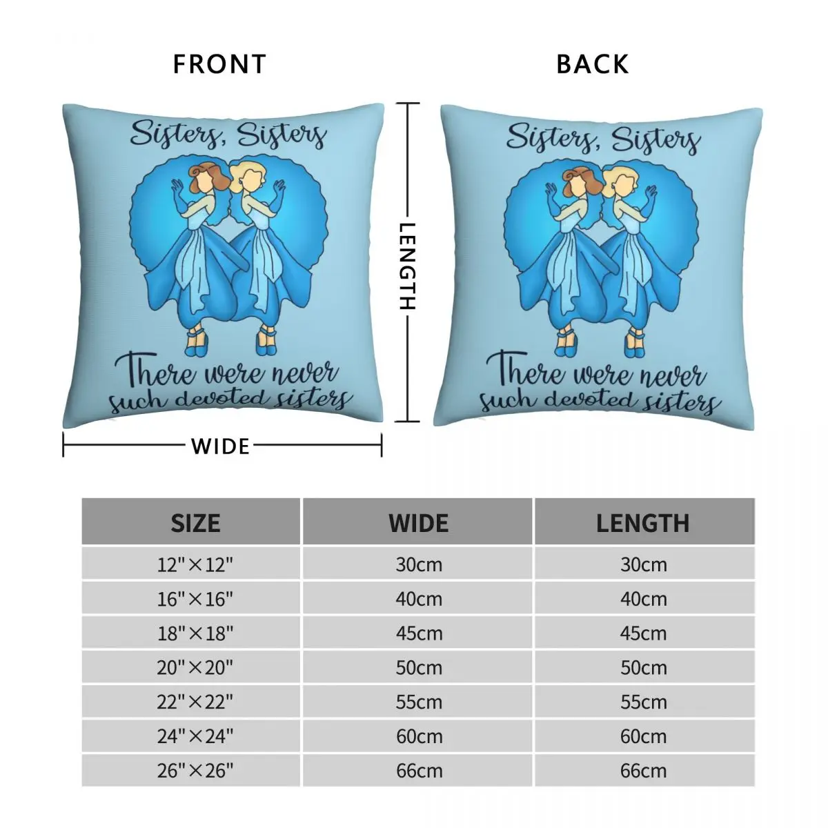 Rosemary Clooney Sisters Square Pillowcase Polyester Linen Velvet Printed Zip Decor Pillow Case Home Cushion Cover